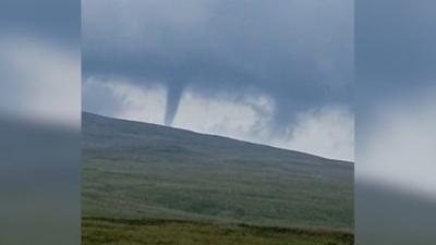 Possible tornado spotted above Brecon