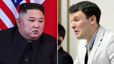 Composite image of Kim Jong-un and Otto Warmbier