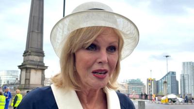 Joanna Lumley arrives for the Coronation