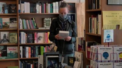 A customer in a bookshop