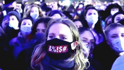 Woman at protest