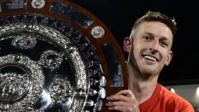 Jeff Hughes with the Co Antrim Shield