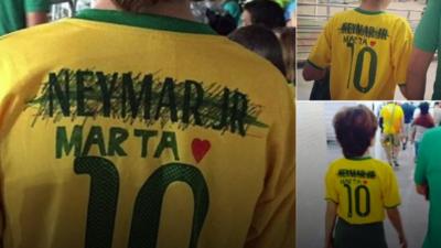 social media post showing football shirt