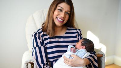 Tulip Siddiq and baby Raphael