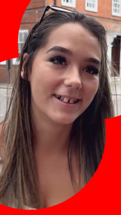 A young woman with long dark hair