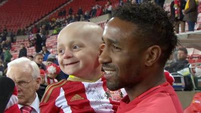 Bradley Lowery and Jermain Defoe