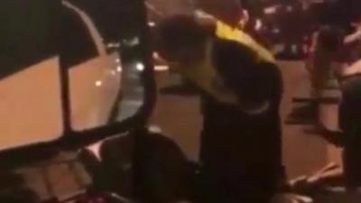 Car pulled over to help with Las Vegas injured