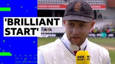 Joe Root talking to the BBC