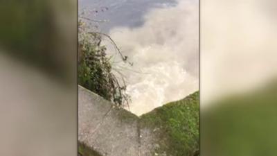 A combined sewage overflow discharges into the River Conwy at Llanrwst