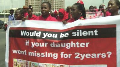 Families of the missing marching in Abuja