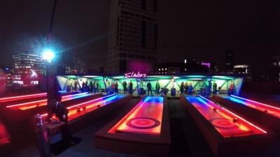 Rooftop curling venue in east London