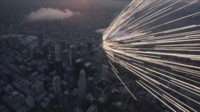 A parachutist over Los Angeles who was mistaken for a comet