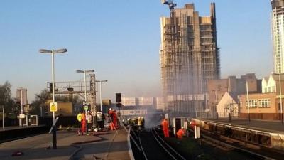 Fire at Vauxhall Station