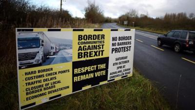 Northern Ireland border sign