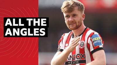 Sheffield United's Tommy Doyle celebrates after his stunning strike