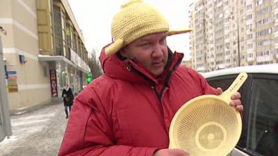 Andrei Filin with colander