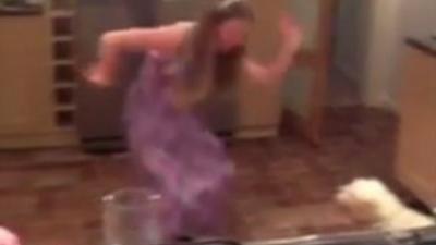 Jessica Lawson dancing in a home video