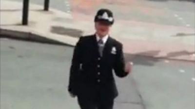 policewoman dancing