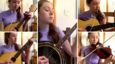 Caitríona Lagan is 15-year-old All-Ireland champion musician who plays five instruments.