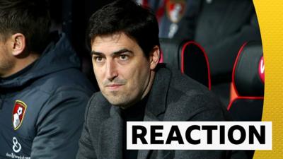 Andoni Iraola looks on as his side beat Crystal Palace 1-0