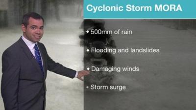 Cyclone Mora brings heavy rain