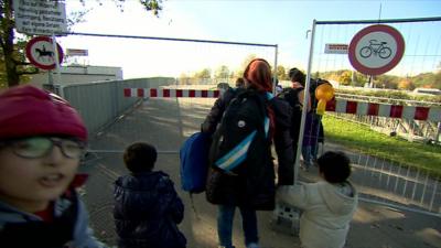 Migrants at Germany Austria border