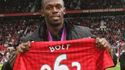 Usain Bolt at Old Trafford