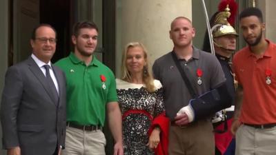 Paris train heroes to receive France's highest honour