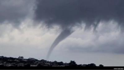 Waterspout filmed in Cornwall