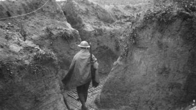 Soldier in trench