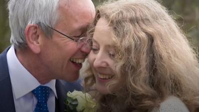 Tina and Steve on their wedding day