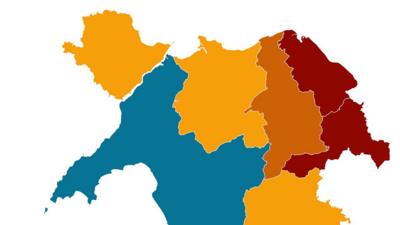 Case rates map