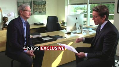 Apple boss Tim Cook in an interview with ABC News on 24 February