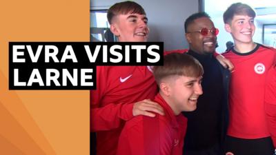 Patrice Evra visits Larne