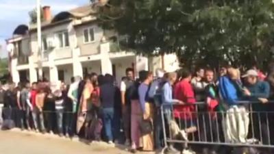 Hundreds wait at Presevo's registration centre