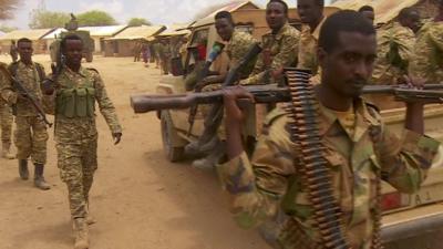 Somali troops near Kismayo