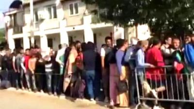 Hundreds wait at Presevo's registration centre