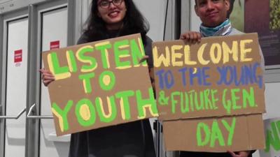 Protesters at the U.N.'s 24th Climate Change Conference in Poland