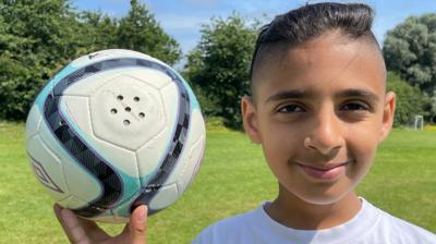 Blind footballer Mikey Poulli