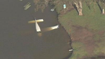 Plane in lake