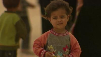 Syrian refugee at a camp in Jordan