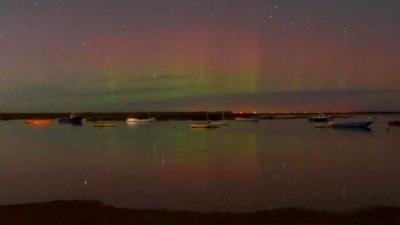 Northern Lights off Norfolk coast