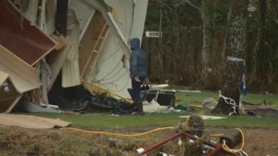 Caravan park damaged by Storm Frank