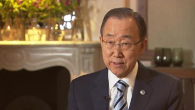 UN Secretary-General Ban Ki-moon in a BBC interview