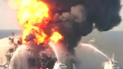 Explosion at the Deepwater Horizon oil rig