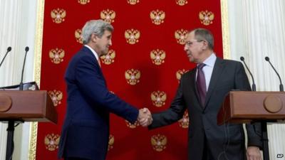 US Secretary of State John Kerry (left) and Russian Foreign Minister Sergei Lavrov