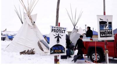 A protest camp in North Dakota