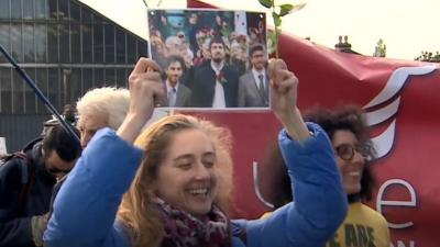 Protester in Preston