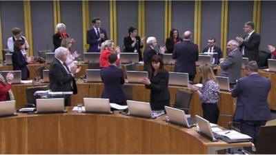 Jack Sargeant is given a standing ovation in the Welsh Assembly