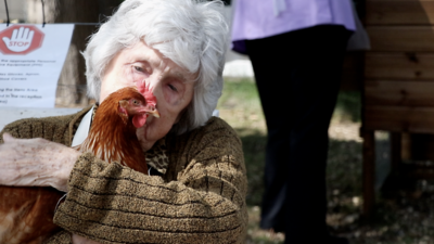 Irene Fleming and chicken